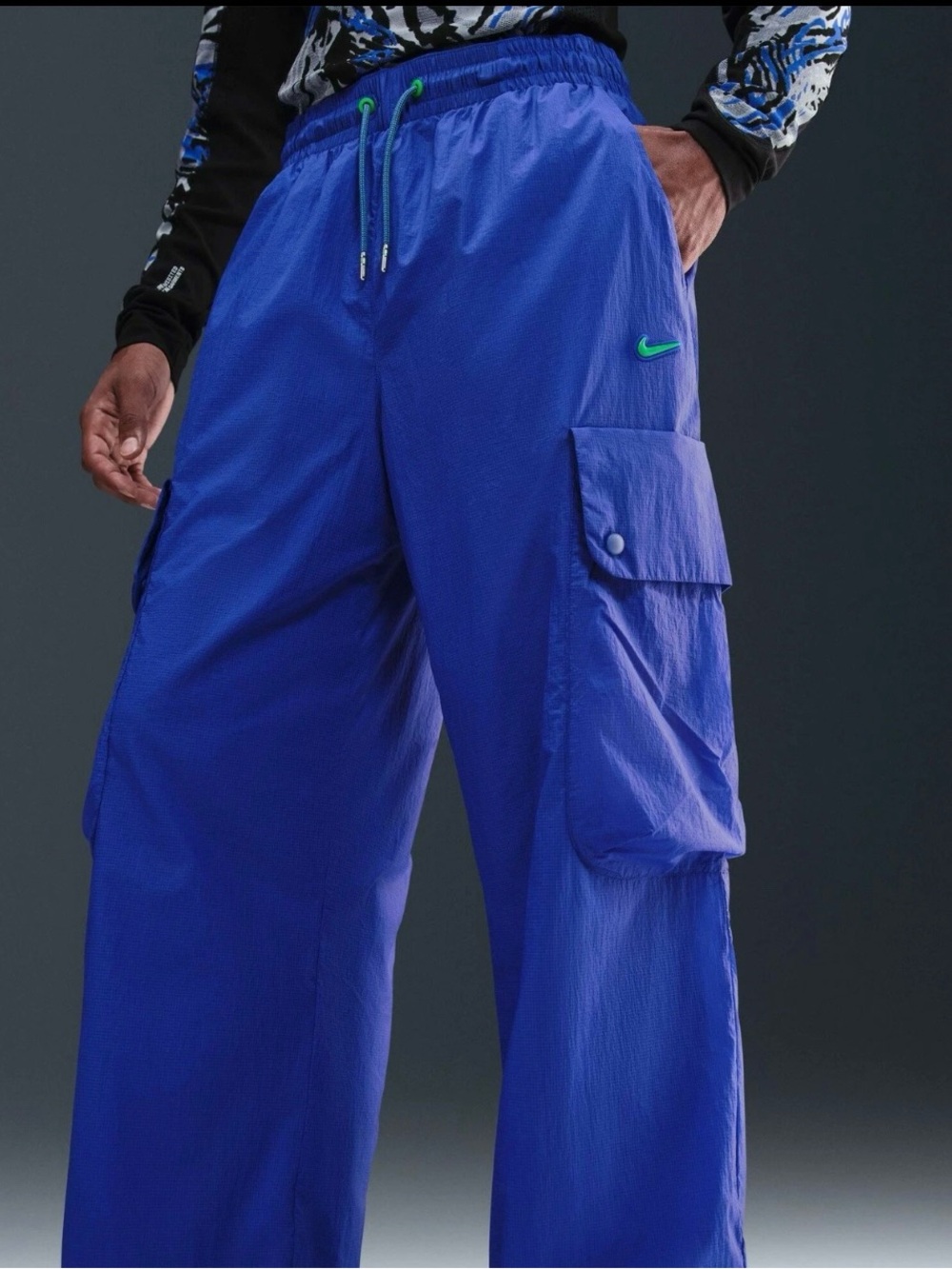 Nike Project FROG Loose Parachute Cargo Pants Blue